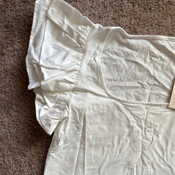 A New Day White Flutter Sleeve Ruffled Blouse - Picture 4 of 5